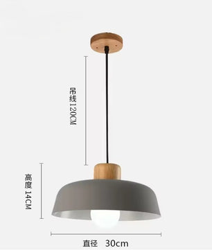 Scandinavische Houten Hanglamp – Moderne Macaron Design Plafondlamp – Massief Hout & Metaal – E27 – Voor Woonkamer, Slaapkamer & Studeerkamer