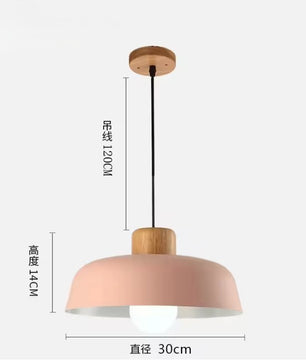 Scandinavische Houten Hanglamp – Moderne Macaron Design Plafondlamp – Massief Hout & Metaal – E27 – Voor Woonkamer, Slaapkamer & Studeerkamer