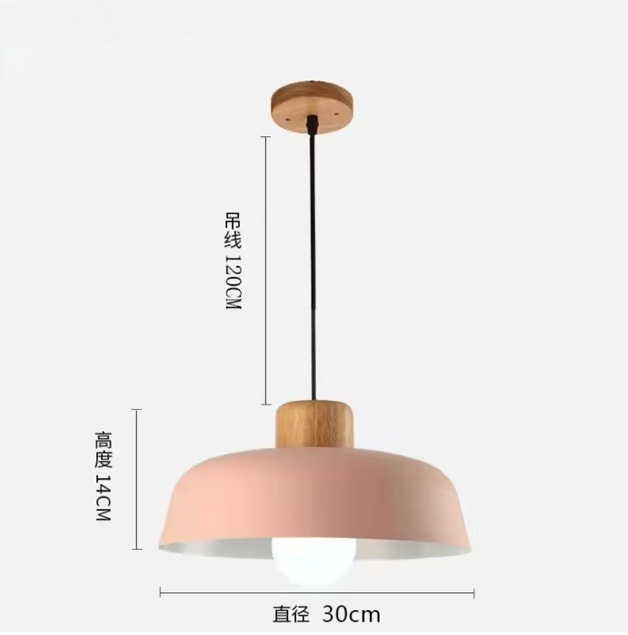 Scandinavische Houten Hanglamp – Moderne Macaron Design Plafondlamp – Massief Hout & Metaal – E27 – Voor Woonkamer, Slaapkamer & Studeerkamer