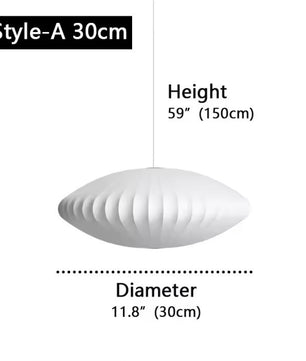 Moderne Zijde LED Hanglamp – Minimalistische Designer Plafondlamp – Witte Stoffen Kap – E27 – Voor Woonkamer, Restaurant & Hotel