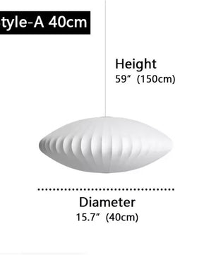 Moderne Zijde LED Hanglamp – Minimalistische Designer Plafondlamp – Witte Stoffen Kap – E27 – Voor Woonkamer, Restaurant & Hotel