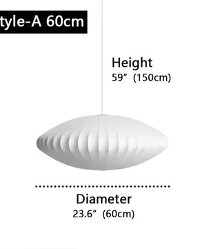 Moderne Zijde LED Hanglamp – Minimalistische Designer Plafondlamp – Witte Stoffen Kap – E27 – Voor Woonkamer, Restaurant & Hotel