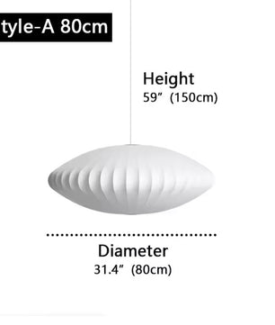 Moderne Zijde LED Hanglamp – Minimalistische Designer Plafondlamp – Witte Stoffen Kap – E27 – Voor Woonkamer, Restaurant & Hotel