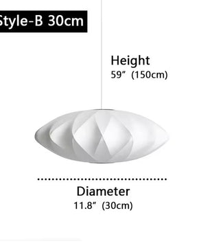Moderne Zijde LED Hanglamp – Minimalistische Designer Plafondlamp – Witte Stoffen Kap – E27 – Voor Woonkamer, Restaurant & Hotel