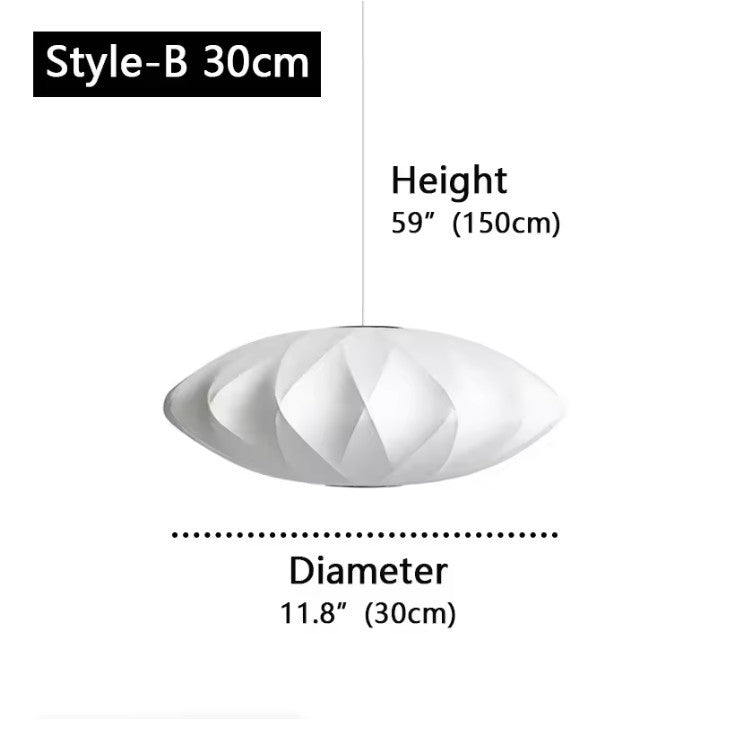 Moderne Zijde LED Hanglamp – Minimalistische Designer Plafondlamp – Witte Stoffen Kap – E27 – Voor Woonkamer, Restaurant & Hotel