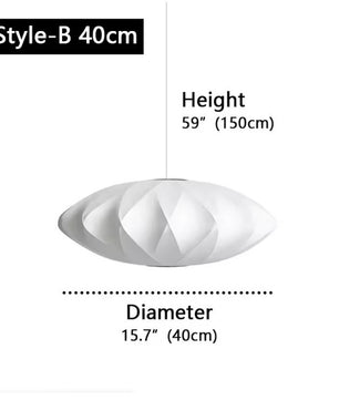 Moderne Zijde LED Hanglamp – Minimalistische Designer Plafondlamp – Witte Stoffen Kap – E27 – Voor Woonkamer, Restaurant & Hotel