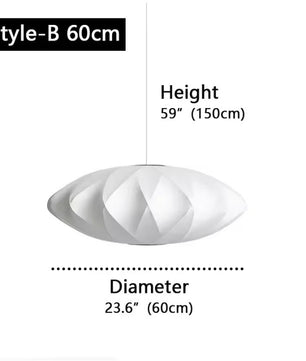 Moderne Zijde LED Hanglamp – Minimalistische Designer Plafondlamp – Witte Stoffen Kap – E27 – Voor Woonkamer, Restaurant & Hotel