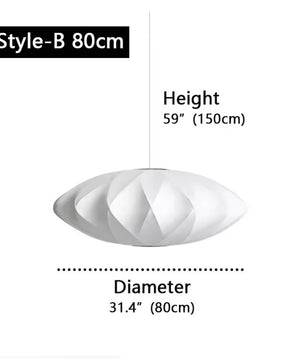 Moderne Zijde LED Hanglamp – Minimalistische Designer Plafondlamp – Witte Stoffen Kap – E27 – Voor Woonkamer, Restaurant & Hotel