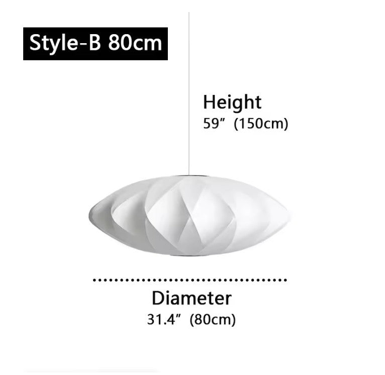 Moderne Zijde LED Hanglamp – Minimalistische Designer Plafondlamp – Witte Stoffen Kap – E27 – Voor Woonkamer, Restaurant & Hotel
