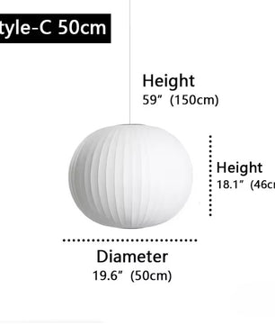 Moderne Zijde LED Hanglamp – Minimalistische Designer Plafondlamp – Witte Stoffen Kap – E27 – Voor Woonkamer, Restaurant & Hotel