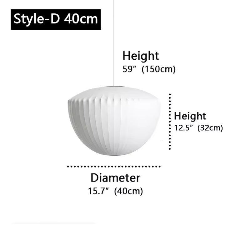 Moderne Zijde LED Hanglamp – Minimalistische Designer Plafondlamp – Witte Stoffen Kap – E27 – Voor Woonkamer, Restaurant & Hotel