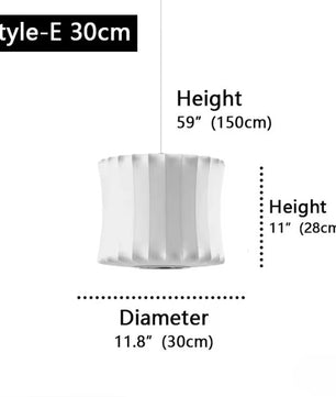 Moderne Zijde LED Hanglamp – Minimalistische Designer Plafondlamp – Witte Stoffen Kap – E27 – Voor Woonkamer, Restaurant & Hotel