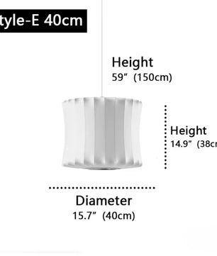 Moderne Zijde LED Hanglamp – Minimalistische Designer Plafondlamp – Witte Stoffen Kap – E27 – Voor Woonkamer, Restaurant & Hotel