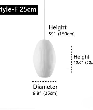 Moderne Zijde LED Hanglamp – Minimalistische Designer Plafondlamp – Witte Stoffen Kap – E27 – Voor Woonkamer, Restaurant & Hotel