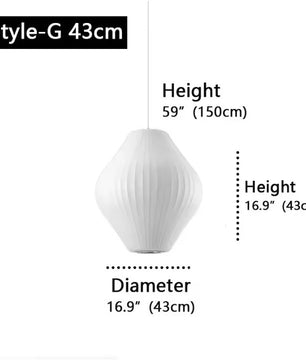 Moderne Zijde LED Hanglamp – Minimalistische Designer Plafondlamp – Witte Stoffen Kap – E27 – Voor Woonkamer, Restaurant & Hotel