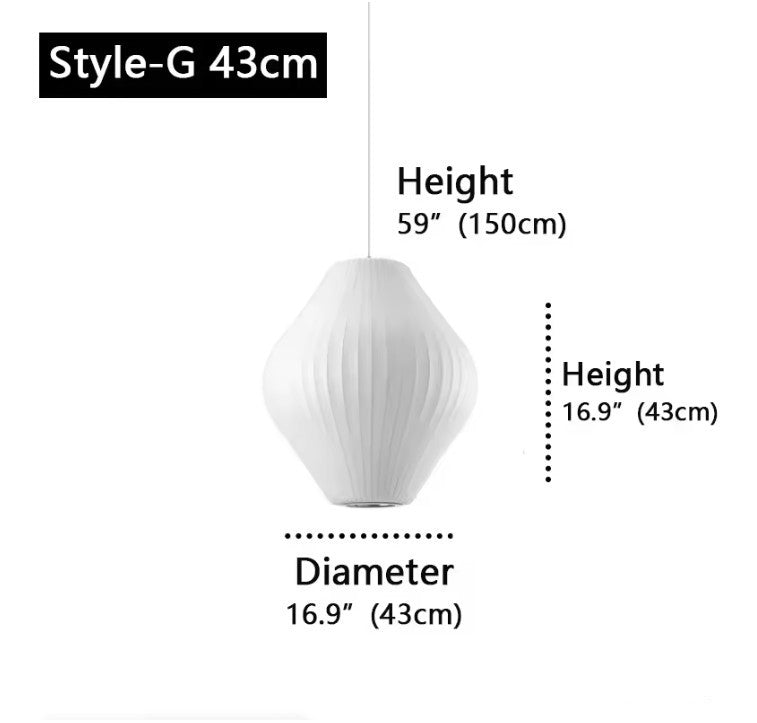 Moderne Zijde LED Hanglamp – Minimalistische Designer Plafondlamp – Witte Stoffen Kap – E27 – Voor Woonkamer, Restaurant & Hotel