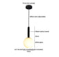 Moderne Houten LED Hanglamp met Glazen Bol – Zwart Walnoot G9 – Scandinavisch & Japans Design voor Slaapkamer, Eetkamer & Woonkamer