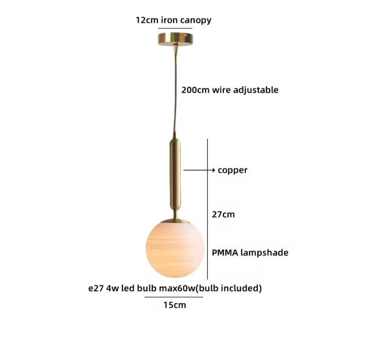 Moderne Houten LED Hanglamp met Glazen Bol – Zwart Walnoot G9 – Scandinavisch & Japans Design voor Slaapkamer, Eetkamer & Woonkamer