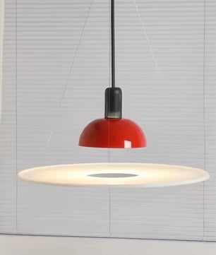 Moderne LED Hanglamp Frisbi Design – PMMA Schijf & Chroom Reflector – E27 Designer Kroonluchter voor Woonkamer, Eetkamer & Slaapkamer