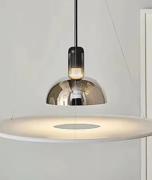 Moderne LED Hanglamp Frisbi Design – PMMA Schijf & Chroom Reflector – E27 Designer Kroonluchter voor Woonkamer, Eetkamer & Slaapkamer