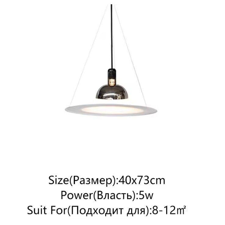 Moderne LED Hanglamp Frisbi Design – PMMA Schijf & Chroom Reflector – E27 Designer Kroonluchter voor Woonkamer, Eetkamer & Slaapkamer