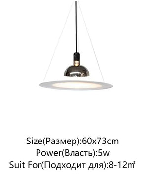 Moderne LED Hanglamp Frisbi Design – PMMA Schijf & Chroom Reflector – E27 Designer Kroonluchter voor Woonkamer, Eetkamer & Slaapkamer