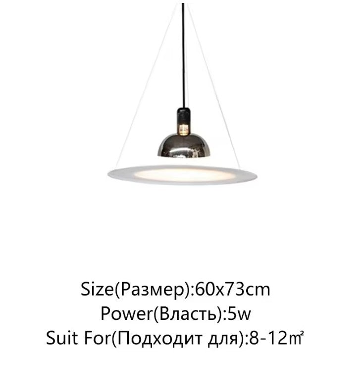 Moderne LED Hanglamp Frisbi Design – PMMA Schijf & Chroom Reflector – E27 Designer Kroonluchter voor Woonkamer, Eetkamer & Slaapkamer