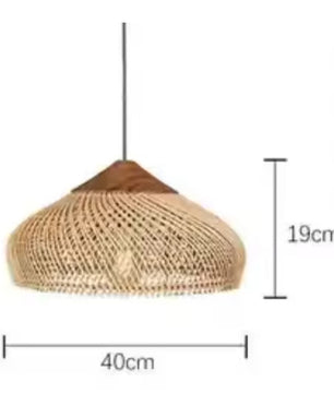 Vintage Rotan Hanglamp Boho – Handgeweven E27 Plafondlamp van Natuurlijk Rotan voor Eetkamer, Keuken & Woonkamer