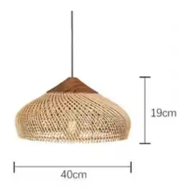 Vintage Rotan Hanglamp Boho – Handgeweven E27 Plafondlamp van Natuurlijk Rotan voor Eetkamer, Keuken & Woonkamer