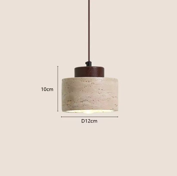 Japanse Wabi-Sabi Hanglamp van Steen – Gele Designer Plafondlamp E27 – Minimalistische Natuursteen Lamp voor Slaapkamer, Woonkamer & Hotel