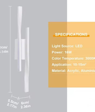 Moderne LED Wandlamp 16W – Minimalistisch Zwart Aluminium Design – Strakke Binnenverlichting voor Slaapkamer, Hal & Eetkamer