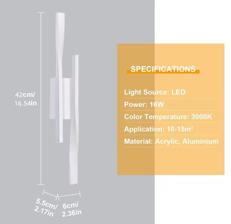 Moderne LED Wandlamp 16W – Minimalistisch Zwart Aluminium Design – Strakke Binnenverlichting voor Slaapkamer, Hal & Eetkamer