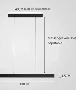 Moderne LED Hanglamp Lineair Design – Minimalistische Lange Kroonluchter van Metaal & Acryl voor Woonkamer, Eetkamer & Kantoor