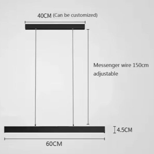 Moderne LED Hanglamp Lineair Design – Minimalistische Lange Kroonluchter van Metaal & Acryl voor Woonkamer, Eetkamer & Kantoor