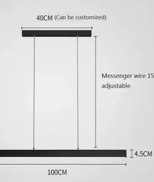 Moderne LED Hanglamp Lineair Design – Minimalistische Lange Kroonluchter van Metaal & Acryl voor Woonkamer, Eetkamer & Kantoor