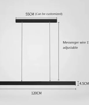 Moderne LED Hanglamp Lineair Design – Minimalistische Lange Kroonluchter van Metaal & Acryl voor Woonkamer, Eetkamer & Kantoor