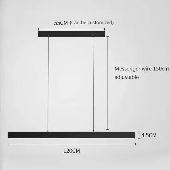 Moderne LED Hanglamp Lineair Design – Minimalistische Lange Kroonluchter van Metaal & Acryl voor Woonkamer, Eetkamer & Kantoor
