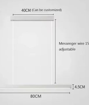 Moderne LED Hanglamp Lineair Design – Minimalistische Lange Kroonluchter van Metaal & Acryl voor Woonkamer, Eetkamer & Kantoor