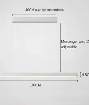 Moderne LED Hanglamp Lineair Design – Minimalistische Lange Kroonluchter van Metaal & Acryl voor Woonkamer, Eetkamer & Kantoor