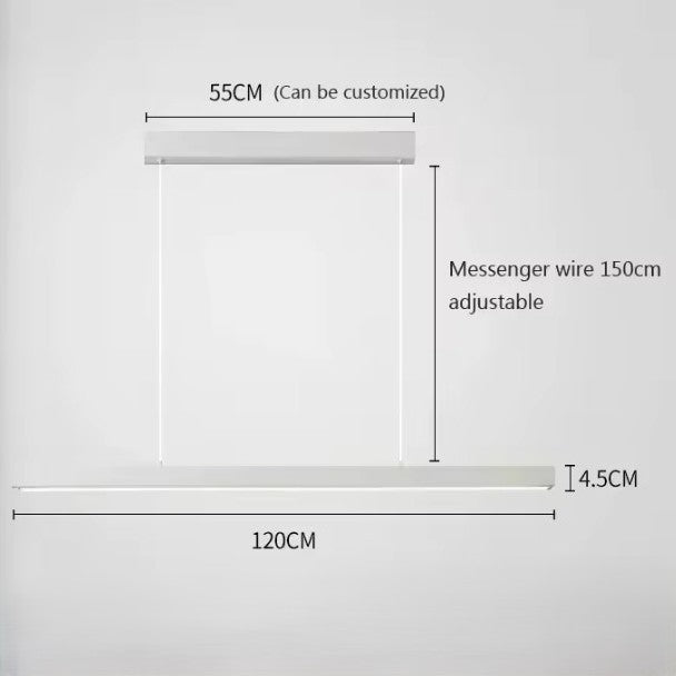 Moderne LED Hanglamp Lineair Design – Minimalistische Lange Kroonluchter van Metaal & Acryl voor Woonkamer, Eetkamer & Kantoor