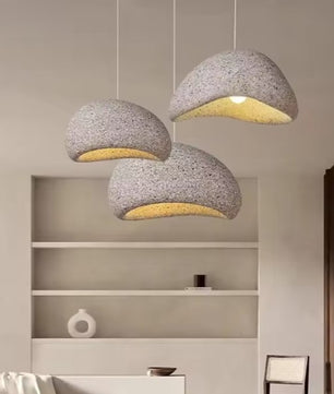 Wabi-Sabi Hanglamp met Sterpatroon – Moderne Scandinavische Plafondlamp E27 – Minimalistisch Design voor Woonkamer, Eetkamer & Slaapkamer