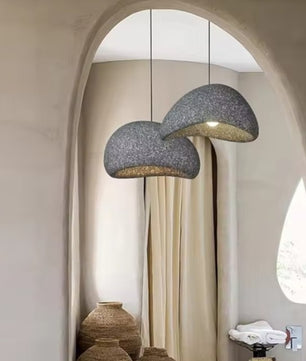 Wabi-Sabi Hanglamp met Sterpatroon – Moderne Scandinavische Plafondlamp E27 – Minimalistisch Design voor Woonkamer, Eetkamer & Slaapkamer