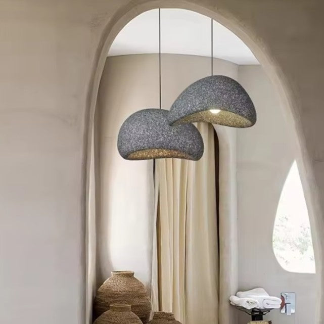 Wabi-Sabi Hanglamp met Sterpatroon – Moderne Scandinavische Plafondlamp E27 – Minimalistisch Design voor Woonkamer, Eetkamer & Slaapkamer