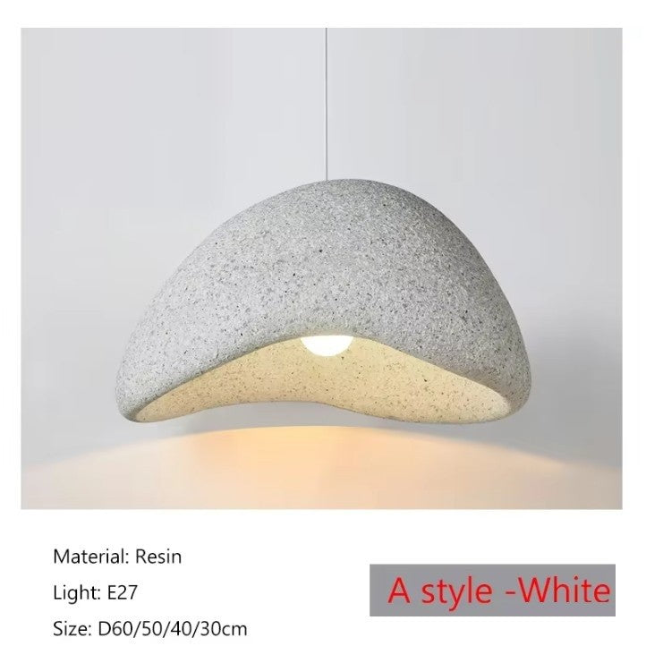 Wabi-Sabi Hanglamp met Sterpatroon – Moderne Scandinavische Plafondlamp E27 – Minimalistisch Design voor Woonkamer, Eetkamer & Slaapkamer