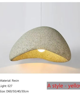 Wabi-Sabi Hanglamp met Sterpatroon – Moderne Scandinavische Plafondlamp E27 – Minimalistisch Design voor Woonkamer, Eetkamer & Slaapkamer