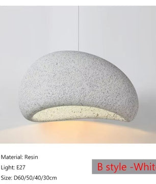 Wabi-Sabi Hanglamp met Sterpatroon – Moderne Scandinavische Plafondlamp E27 – Minimalistisch Design voor Woonkamer, Eetkamer & Slaapkamer