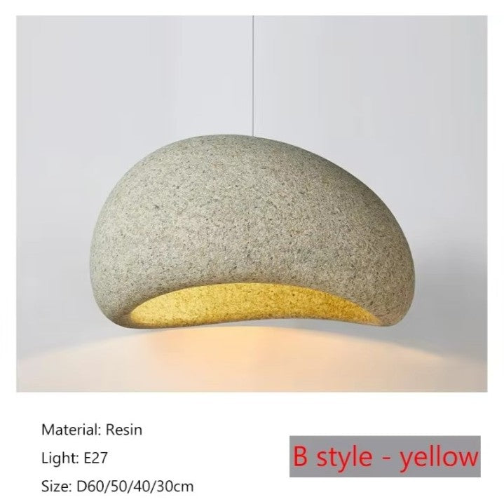 Wabi-Sabi Hanglamp met Sterpatroon – Moderne Scandinavische Plafondlamp E27 – Minimalistisch Design voor Woonkamer, Eetkamer & Slaapkamer