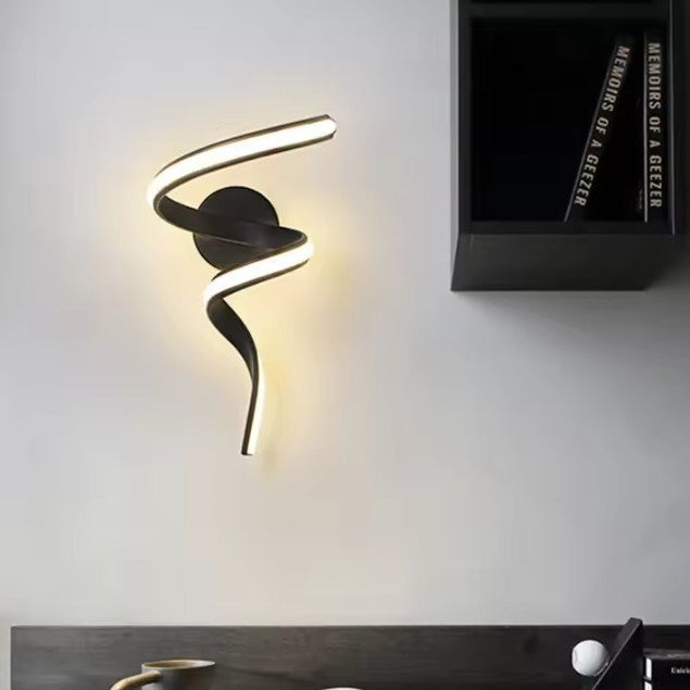 Moderne LED Wandlamp Spiraal Design – Scandinavische Muurlamp van Metaal & Acryl voor Hal, Slaapkamer & Woonkamer