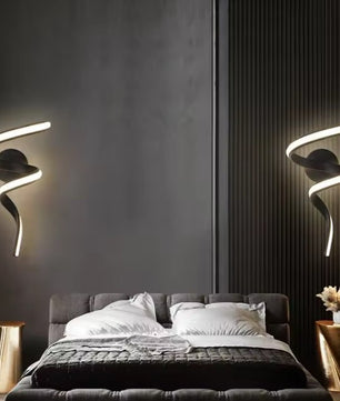 Moderne LED Wandlamp Spiraal Design – Scandinavische Muurlamp van Metaal & Acryl voor Hal, Slaapkamer & Woonkamer