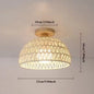 Handgemaakte Rotan Geweven Plafondlamp – Bohemian Semi-Embedded Hanglamp met E26/E27 Fitting voor Woonkamer, Slaapkamer & Eetkamer